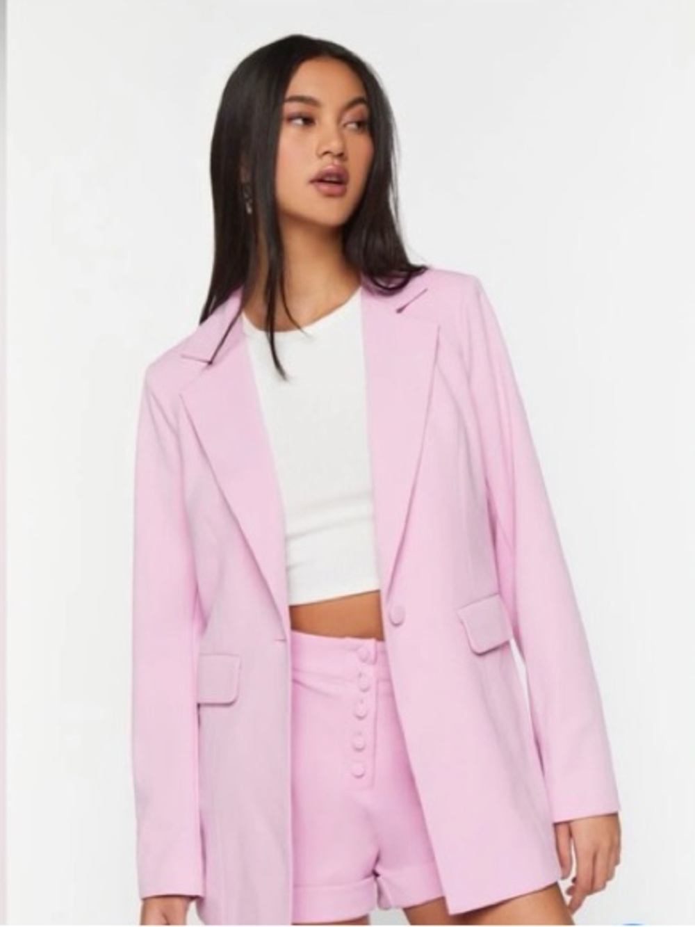 Forever 21 Pink Suit Blazer & Shorts Set